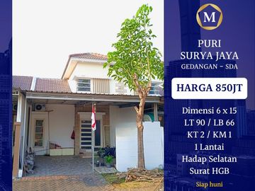 Rumah Puri Surya Jaya Gedangan Sidoarjo dkt Sedati Frontage Waru Aloha