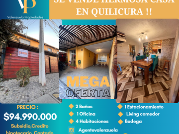 Casa en venta Quilicura !!