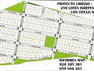 VENDO PROYECTO URBANO 7.2 HAS 259 LOTES EN YURIMAGUAS