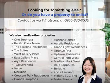 FOR SALE: Horizon Homes, 2 Bedroom Condo Unit at Bonifacio Global City BGC  - East, Suites, One Serendra, Seasons Residences