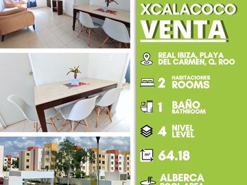 DEPARTAMENTO EN VENTA EN PASEOS DE XCACEL PLAYA DEL CARMEN
