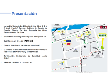 VENTA DE AMPLIO TERRENO EN ATE