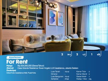 Apartemen Casa Grande Residence Tower Angelo Lt.8 Casablanca, Jakarta Selatan