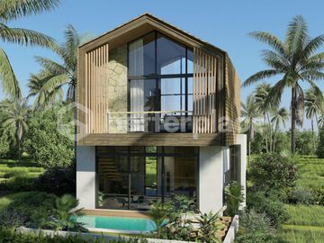 Seaside Serenity & Modern Comfort : Stylish Enclosed Living Villa with Tranquil Rice Field Views