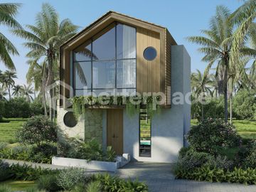 Seaside Serenity & Modern Comfort : Stylish Enclosed Living Villa with Tranquil Rice Field Views