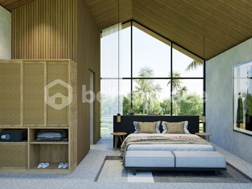 Seaside Serenity & Modern Comfort : Stylish Enclosed Living Villa with Tranquil Rice Field Views