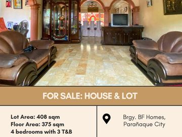 FOR SALE House and Lot located at Brgy. BF Homes, Parañaque City