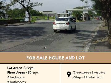 FOR SALE Brand New House and Lot with Pool located at Greenwoods Executive Village, Cainta, Rizal