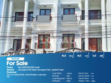 Rumah Cempaka Putih Barat Cempaka Putih, Jakarta Pusat