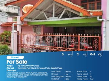 Rumah Cempaka Putih Barat Cempaka Putih, Jakarta Pusat