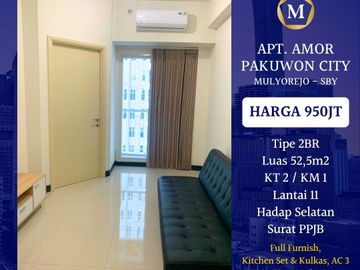 Dijual Apartemen Amor Pakuwon City Mall Surabaya 2BR Full Furnish View Pool Laut dekat Kampus ITS UNAIR UWM