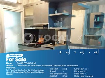 Apartemen Green Pramuka Tower Piano Lt.9 Rawasari, Cempaka Putih, Jakarta Pusat