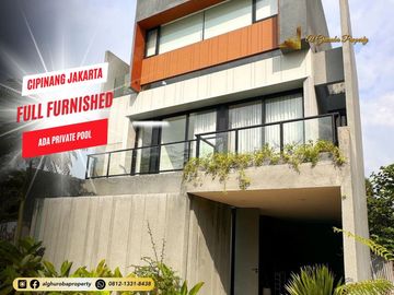 RUMAH MEWAH 3 LANTAI SIAP HUNI ADA KOLAM RENANG FULL FURNISHED DEKAT RAWAMANGUN JAKARTA