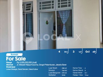Rumah Jl. Merpati Wijaya Kusuma, Grogol Petamburan, Jakarta Barat