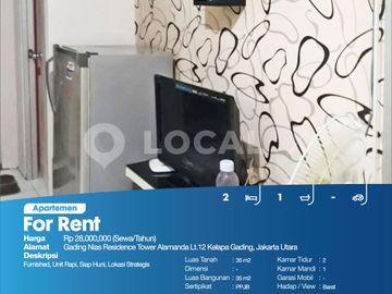 Apartemen Gading Nias Residence Tower Alamanda Lt.12 Kelapa Gading, Jakarta Utara