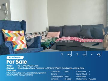 Apartemen Green Sedayu Tower Pasadena Lt.29 Taman Palem, Cengkareng, Jakarta Barat