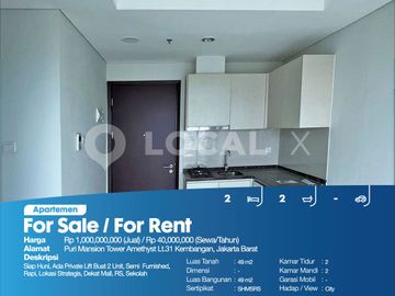 Apartemen Puri Mansion Tower Amethyst Lt.31 Kembangan, Jakarta Barat