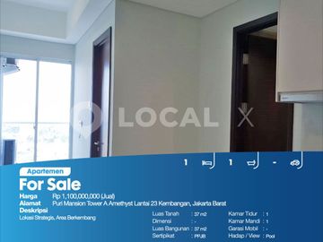 Apartemen Puri Mansion Tower A Amethyst Lantai 23 Kembangan, Jakarta Barat