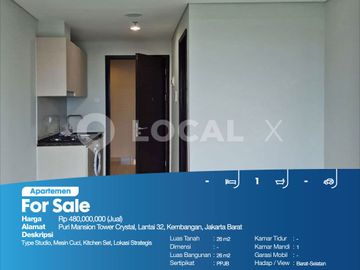 Apartemen Puri Mansion Tower Crystal, Lantai 32, Kembangan, Jakarta Barat