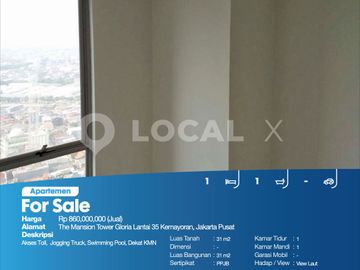 Apartemen The Mansion Tower Gloria Lantai 35 Kemayoran, Jakarta Pusat