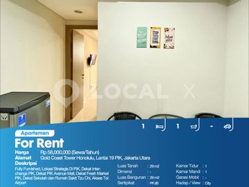 Apartemen Gold Coast Tower Honolulu, Lantai 19 PIK, Jakarta Utara
