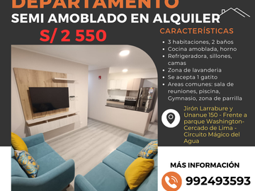 📣Se alquila Departamento con 3 dormitorio dentro Edificio Moderno (áreas comunes))