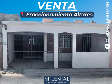 Casa en venta al sur de Hermosillo – Fraccionamiento Altares, 2 recámaras y opción a tercera