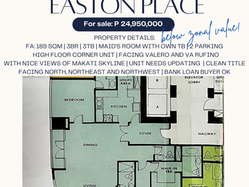 Easton Place below zonal value ** one away** 34th 3br 189sqm  for sale
