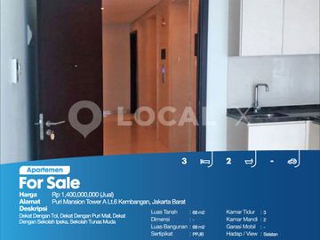 Apartemen Puri Mansion Tower A Lt.6 Kembangan, Jakarta Barat