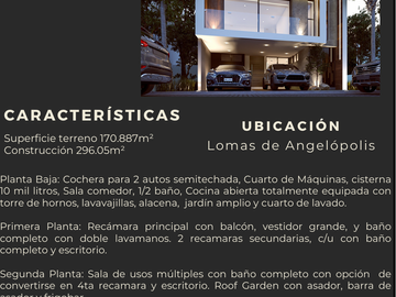 CASA EN VENTA!! HUAMANTLA 47 LOMAS DE ANGELOPOLIS
