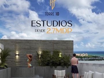TORRE 10 ESTUDIOS EXCLUSIVOS CON VISTAS AL MAR DESDE EL SEGUNDO NIVEL Y A UNA CUADRA DE LA QUINTA AVENIDA