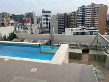 VENDO LINDO DUPLEX DE ESTRENO 1DORM CON JARDIN Y TERRAZA MAS AREA SOCIAL TERRAZA, PISICINAA, BBQ Y BAR EN MIRAFLORESS