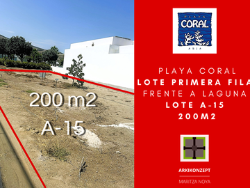 LOTE PRIMERA FILA FRENTE A LAGUNA PLAYA CORAL