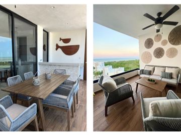 Departamento con vista al mar, terraza privada en venta, Telchac Puerto, Yucatán