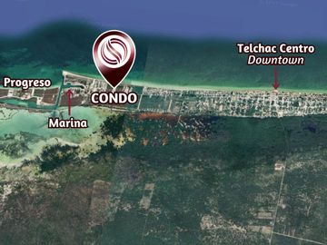 Departamento con vista al mar, terraza privada en venta, Telchac Puerto, Yucatán