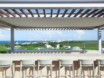 DEPARTAMENTO CON PRECIO DE OPORTUNIDAD, AMUEBLADO Y EQUIPADO EN RIVA, PUERTO CANCUN, IDEAL PARA RENTA VACACIONAL