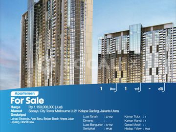 Apartemen Sedayu City Tower Melbourne Lt.21 Kelapa Gading, Jakarta Utara