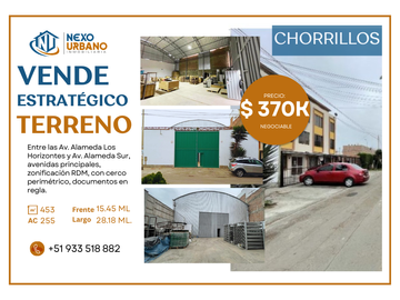 VIVE A UNOS MINUTOS DE LA PLAYA! VIVE EN CHORRILLOS - TERRENO EN VENTA