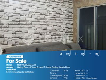 Apartemen Gading Greenhill Tower A Lantai 7 Kelapa Gading, Jakarta Utara