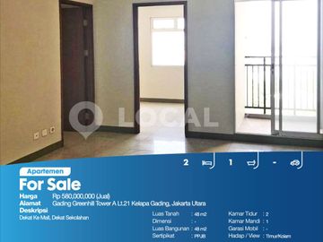 Apartemen Gading Greenhill Tower A Lt.21 Kelapa Gading, Jakarta Utara