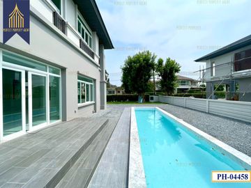 Single house for sale, Nusasiri City Rama 2 with swimming pool, Bang Nam Chuet, Samut Sakhon