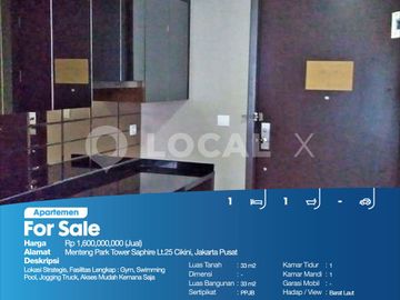Apartemen Menteng Park Tower Saphire Lt.25 Cikini, Jakarta Pusat