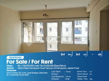 Apartemen Grand Palace Kemayoran Tower Genova Lt.9 Kemayoran, Jakarta Pusat