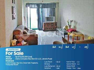 Apartemen Graha Cempaka Mas Blok E2 Lt.22, Jakarta Pusat