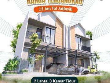 Rumah Arasa Dekat Pintu Tol Jatiasih, Baru 2 LANTAI Mewah Harga Murah New di Kota Bekasi Jual Dijual