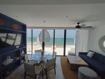 Venta Departamento PH Amueblado, Vista Al Mar y Laguna, Alberca, Puerto Telchac