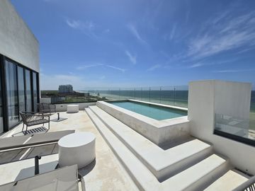 Venta Departamento PH Amueblado, Vista Al Mar y Laguna, Alberca, Puerto Telchac