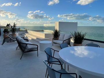 Venta Departamento PH Amueblado, Vista Al Mar y Laguna, Alberca, Puerto Telchac