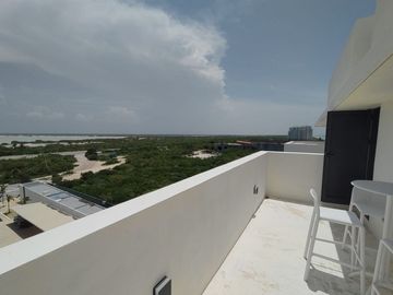 Venta Departamento PH Amueblado, Vista Al Mar y Laguna, Alberca, Puerto Telchac