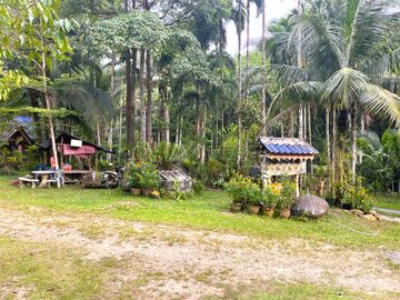 Nearly 25 Rai of Land with Mountain View, Farmhouse & Public Creek for Sale in Thai Mueang, Phangnga